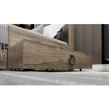 Ninnimo Ni̇nni̇mo Arya Çi̇ft Ki̇şi̇li̇k 160X200 Yatak Uyumlu Ceviz Çekmeceli̇ Karyola - Açy-2