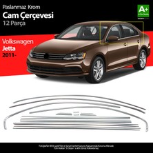 S-Dizayn VW Jetta Krom Cam Çerçeve Seti 12 Prç. 2011 Üzeri