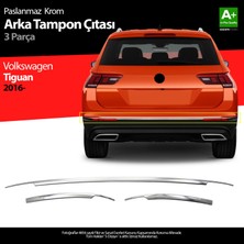 S-Dizayn VW Tiguan Krom Arka Tampon Alt Çıtası 3 Parça 2016 Üzeri