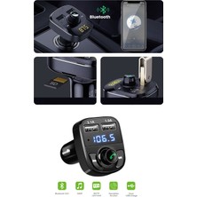 Beatitude Bluetooth Fm Transmitter Cihazı Radyo Araç Kiti Çakmaklık Şarj Aleti Araba Mp3 Çalar