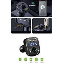 Beatitude Renault Kangoo Uyumlu Fm Transmitter Bluetooth Radyo Araç Kiti Çakmaklık Şarj Aleti