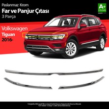 S-Dizayn VW Tiguan Krom Far Üst Çıtası 3 Prç. 2016 Üzeri