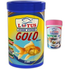 Lotus Gold Natural Granül 1000 ml Tropical Mix Flakes Pul 100 ml Balık Yemi