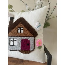 Punchh Atolyesii Punchhatolyesii Ev Desen Elyapımı Kırlent Kılıfı Ekru Renk 43X43 cm
