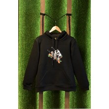HGM Panda And Koala Özel Tasarım Oversize  Kanguru Kapşonlu Unisex Sweatshirt