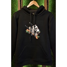 HGM Panda And Koala Özel Tasarım Oversize  Kanguru Kapşonlu Unisex Sweatshirt