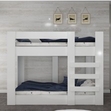 Ninnimo 90X190 Yatak Uyumlu Beyaz Mdf Genç Ranza- MR47-1