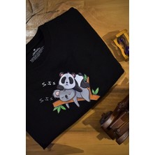 HGM Koala And Panda Özel Tasarım Oversize Crop Sweatshirt