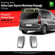 S-Dizayn Peugeot Partner Tepee Krom Arka Cam Açma Menteşe Kapağı 2 Prç 2008-2018 A+ Kalite