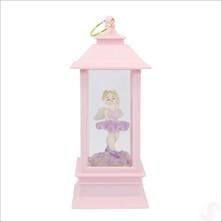 Süsle Bebek ve Parti Uçuşan Simli,12,5cm x 5cm LED Işıklı Balerin Fener Küre - D