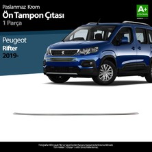 S-Dizayn Peugeot Rifter Krom Ön Tampon Çıtası 1 Prç. 2019 Üzeri A+ Kalite