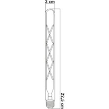 E27 LED FİLAMANLI RUSTIK AMPUL T30 BAL CAM 6W 2500k Gün Işığı ERD-33