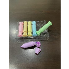 Rubenis 6 Renk Şeker Figürlü Çift Uçlu  Mini Fosforlu Kalem Seti