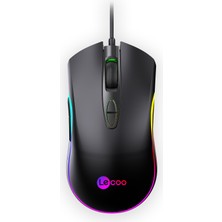 Lenovo Lecoo MS108 Kablolu RGB LED Aydınlatmalı 6400DPI 7 Tuşlu Gaming Mouse Siyah