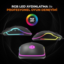 Lenovo Lecoo MS108 Kablolu RGB LED Aydınlatmalı 6400DPI 7 Tuşlu Gaming Mouse Siyah