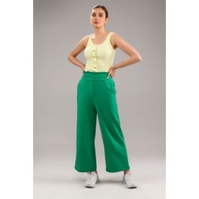 Fancy Kadın Beli Lastikli Oversize Bol Paça Basic Pantolon