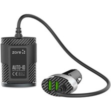 Space-M Araç Şarj Adaptörü 2+2 USB Çıkışlı Ön ve Arka Koltuk Araç Şarj Seti (1.2 Metre) Hızlı Şarj Destekli