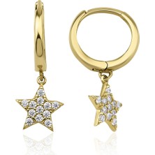 Fiyonk Kuyumculuk 14 Ayar Altın Yıldız Sallantılı Küpe