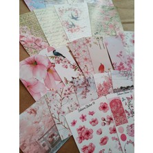 Selis Craft Sakura Temalı Bullet Journal Kağıt Etiket Sticker Seti Journal / Defter / Çıkartma / Scrapbook