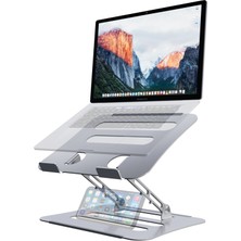 Jön Metal Katlanabilir Telefon Tutuculu Tüm Modellerle Uyumlu Ayarlanabilir Notebook Laptop Standı Yükseltici