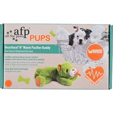 All For Paws Pups - Kalp Atışlı Peluş Emzikli Köpek Oyuncağı Anksiyete Stres Azaltıcı- Yeşil