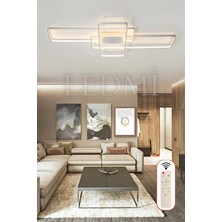 Ledmi Lighting Yüksek Aydınlatmalı Dikdörtgen Siyah Tavan LED Avize,3 Renk Aydınlatma,kumandalı Avize,salon Avizesi,spor Avize, Modern Avize