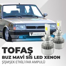 C9 Tofaş H4 Buz Mavi Sis LED Xenon Far Ampulü Şimşek Etkili