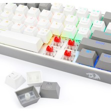 REDRAGON K617-rgb Wg Türkçe Q Fizz %60 Kablolu Mekanik Oyuncu Klavyesi, Red Switch, Beyaz/Gri