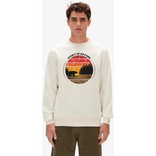 Bad Bear Story Crewneck Beyaz Erkek Sweatshirt Pamuk Kumaş Normal Kesim Standart Yaka