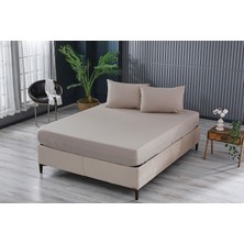 Doqu Home Colourful Fitted Çarşaf Çift King Size - Bej