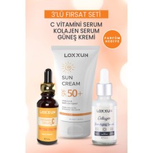 C Vitamini Serum + Kolajen Serum + Yüksek Korumalı Güneş Kremi