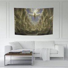 Vision Novas Hz.isa Göğe Yükseliş Özel Kadife Duvar Örtüsü Duvar Halısı Tapestry