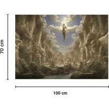 Vision Novas Hz.isa Göğe Yükseliş Özel Kadife Duvar Örtüsü Duvar Halısı Tapestry