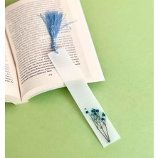 Giftmoda Özel Gerçek Kurutulmuş Çiçekli Beyaz Epoksi Kitap Ayracı