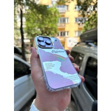 SPHONE iPhone 12 Pro Uyumlu Kılıf Hologramlı Colorful Rainbow Renkli Gökkuşağı Bulut 3D Grafiti Desen Figür