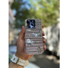 SPHONE iPhone 12 Pro Kılıf Hologramlı Casetify Butterfly Kelebek Desenli 3D Grafiti Desenli Figür Motif