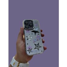 SPHONE iPhone 13 Pro Max Kılıf Hologramlı Casetify Stars Yazılı Parlak 3D Grafiti Desenli Figür Emoji