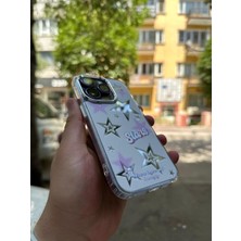 SPHONE iPhone 13 Pro Max Kılıf Hologramlı Casetify Stars Yazılı Parlak 3D Grafiti Desenli Figür Emoji