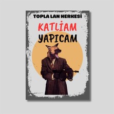 Hediye Vakti Topla Lan Herkesi Ahşap Retro Poster