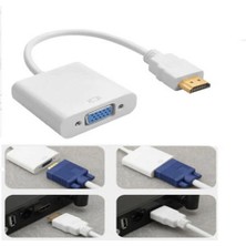 Ulu Bilgisayar HDMI To VGA Çevirici Dönüştürücü Kablo Beyaz Yüksek Çözünürlük Full HD 4K 1080p
