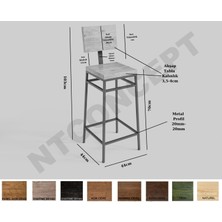 Ntconcept Masif Ahşap Bar Sandalyesi