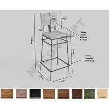 Ntconcept Masif Ahşap Bar Sandalyesi