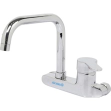 Elmina Armatür Duvardan Çift Su Girişli Aç Kapa Oynar Borulu Garantili Mutfak Bataryası Musluğu Çeşmesi