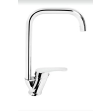 Elmina Armatür Köşe Borulu Mutfak Eviye Bataryası Çeşme Musluğu Çift Su Girişli