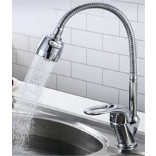 Elmina Armatür Oynar Borulu 2 Fonksiyonlu Mutfak Musluğu Bataryası Çeşmesi