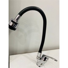 Elmina Armatür Oynar Başlıklı Spiralli Siyah Evye Mutfak Batarya