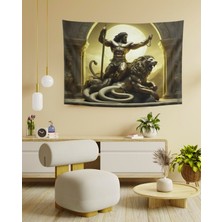 Vision Novas Astroloji Aslan Burcu Özel Kadife Duvar Örtüsü Duvar Halısı Tapestry