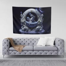 Vision Novas Astroloji Balık Burcu Özel Kadife Duvar Örtüsü Duvar Halısı Tapestry