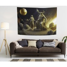 Vision Novas Astroloji Boğa Burcu Özel Kadife Duvar Örtüsü Duvar Halısı Tapestry