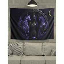 Vision Novas Astroloji Terazi Burcu Özel Kadife Duvar Örtüsü Duvar Halısı Tapestry